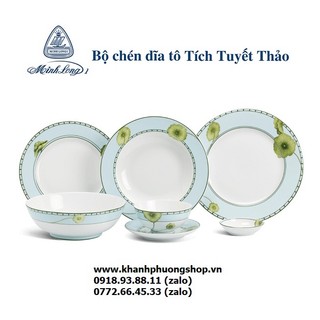 Bộ chén tô dĩa Tích Tuyết Thảo sứ Minh Long - bộ chén tô dĩa tích tuyết thảo