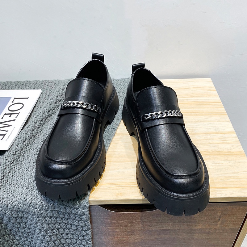 Giày Chunky Loafers dây xích đế đúc, Giày lười nam HOMME tăng 4,5cm chiều cao 2137-R