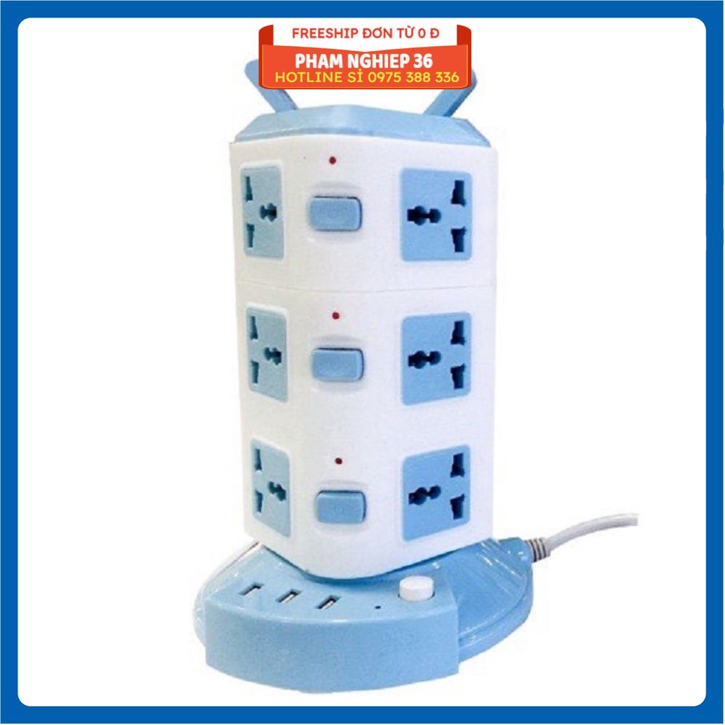 Ổ Cắm Điện 2 Tầng, 3 Tầng, 4 Tầng, 5 Tầng, Ổ Điện Thông Minh Dây Dài 2 Mét 3 Chấu Đa Năng Có Cổng Sạc USB Chính Hãng