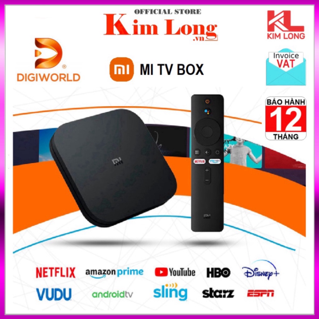 Tivi box Xiaomi Mibox S 4K 4K (3840×2160p) 60fps Bluetooth 4.2 HDR - Chính hãng Digiworld Bảo hành 12 tháng - Siêu sale