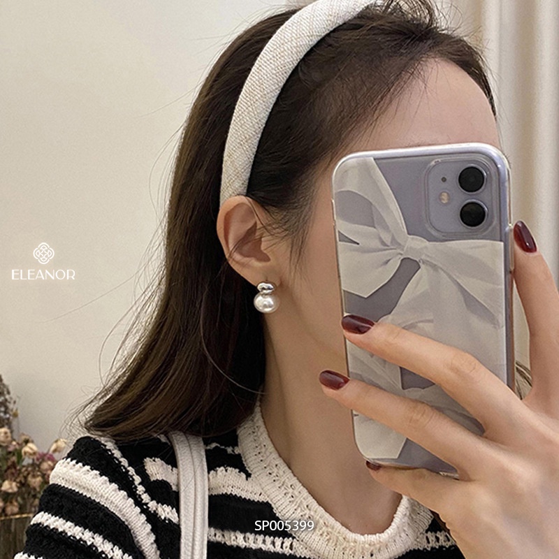 Bông tai nữ chuôi bạc 925 Eleanor Accessories thiết kế dáng hồ lô ngọc trai nhân tạo phụ kiện trang sức 5399