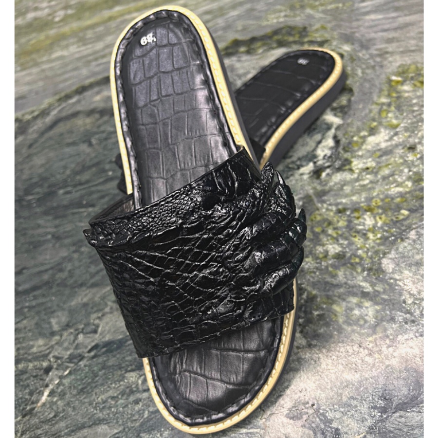 Dép Nam Quai Ngang Móng Da Cá Sấu 2DO LEATHER G929 Quà Tặng Cho Người Thân, Sang Trọng, Cao Cấp, Siêu Bền