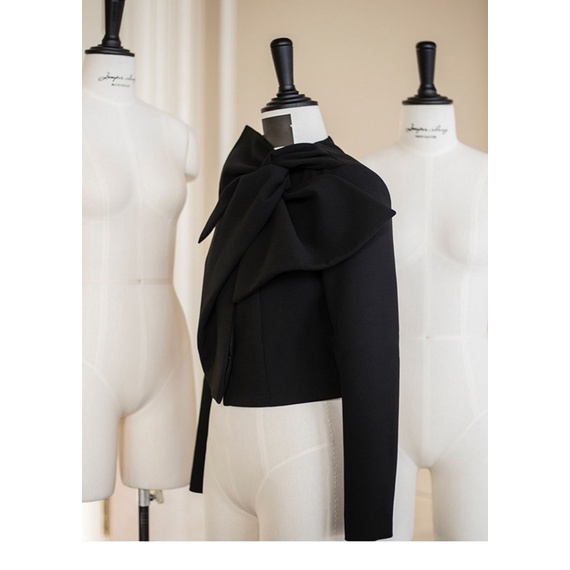 Áo Khoác Blazer nữ Anne Jacket Dáng Lửng Thắt Nơ Dài Tay