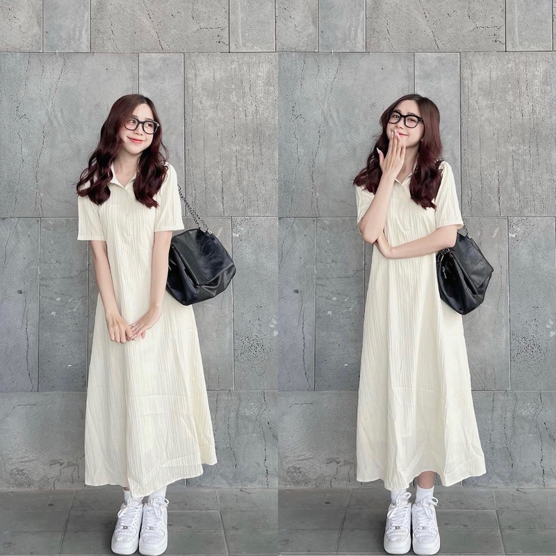 Váy Polo Cổ Đức Dáng Dài Nhiều Màu Freesize Tặng Kèm Váy 2 Dây