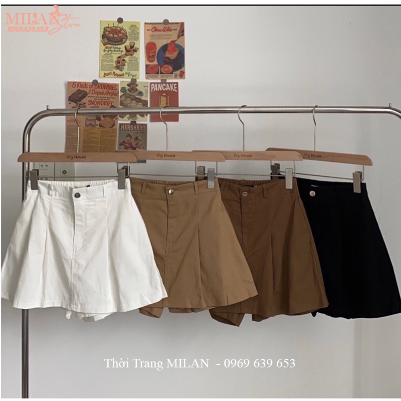 Quần giả váy chất Kaki cạp lưng thun chun sau co giãn dáng chân váy chữ A có lót trong quần short đùi nữ bigsize công sở | BigBuy360 - bigbuy360.vn