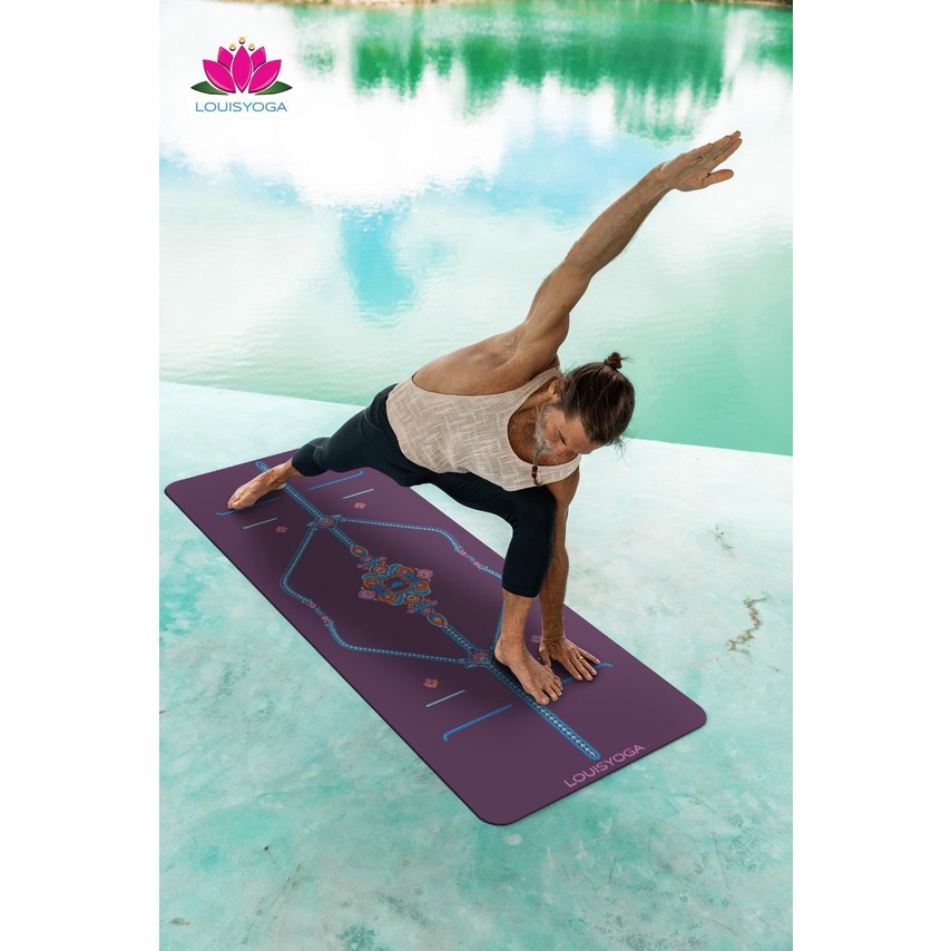 Thảm tập yoga cao su cao cấp Louis Yoga bản Diamond F23 chống trơn trượt, thấm hút mồ hôi, có kèm túi đựng thảm cao cấp