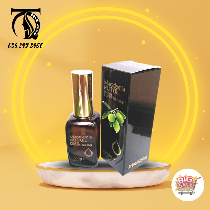 Tinh dầu dưỡng tóc oliu Macadamia Nut Oil 50ML siêu thơm, không bết chính hãng QT Hair Shop
