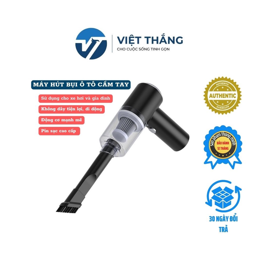 Máy hút bụi ô tô cầm tay không dây, dùng cho xe hơi và gia đình, lực hút cực mạnh, Pin Lithium cao cấp sạc cổng USB