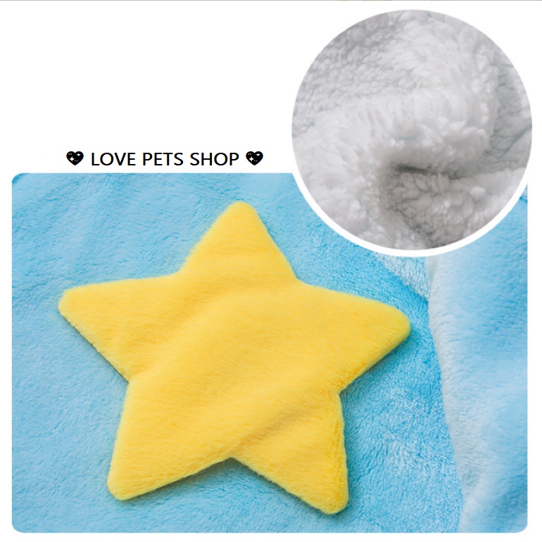 ÁO KHOÁC CHO CHÓ MÈO MỀM MỊN CÓ HÌNH NGÔI SAO VÀNG "MẪU MỚI" - LOVE PETS SHOP