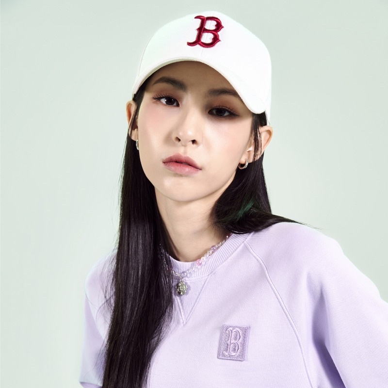 Mũ MLB trắng chữ B