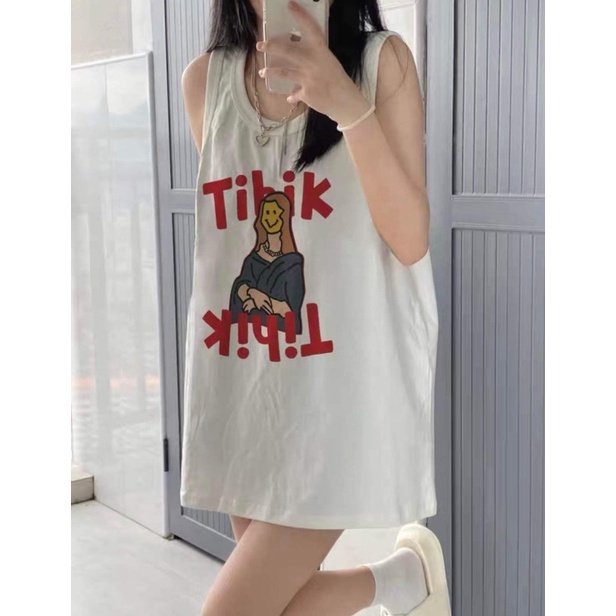 Áo Tanktop  TIHIK Nữ  [ Freeship] 🌸 Áo thun sát nách  in hình dễ thương phong cách Ullzang 🌸