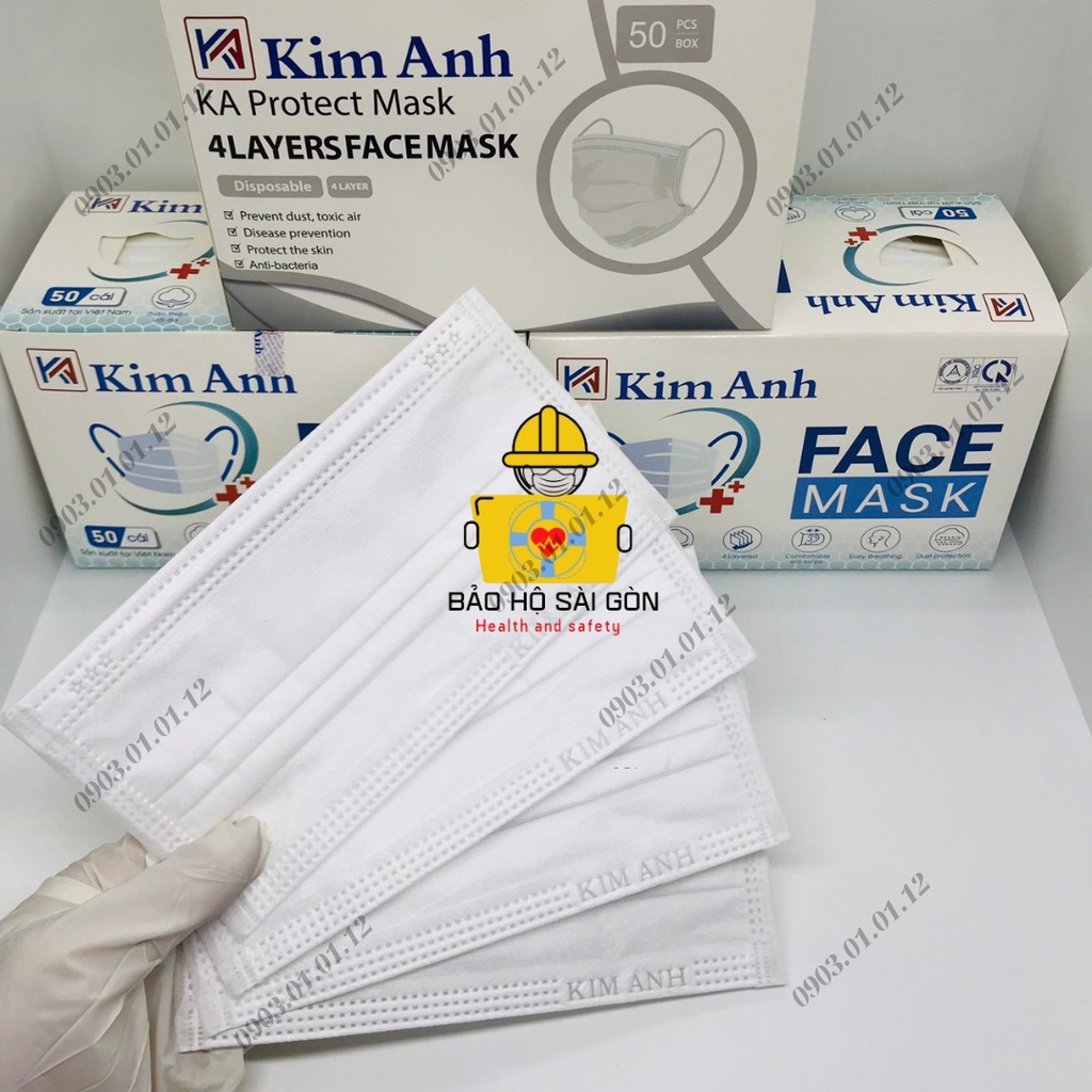 Khẩu trang y tế Kim Anh 4 lớp kháng khuẩn
