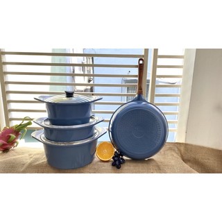 Bộ 3 nồi 1 chảo cao cấp Hàn Quốc chống dính cực xịn (Ảnh thật)