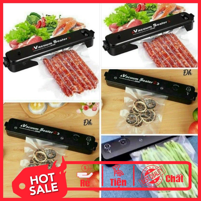 Máy hút chân không Vacuum Selaer tự hàn miệng túi bảo quản thực phẩm tươi lâu hơn, lực hút 60.000PA, có tặng kèm túi hút