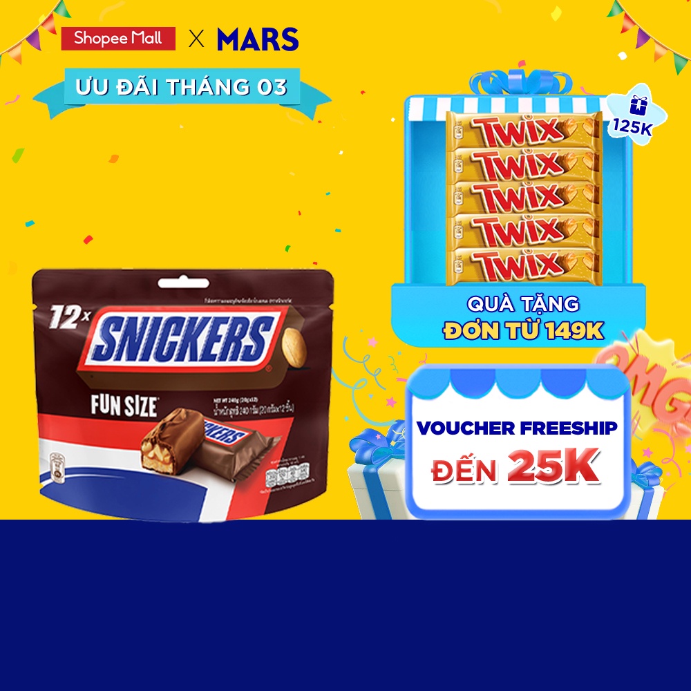 Kẹo Sô Cô La Snickers Funsize 240g