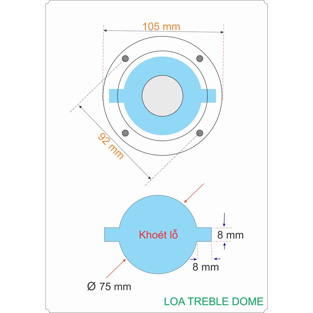 01 Cặp - LOA TREBLE DOME
