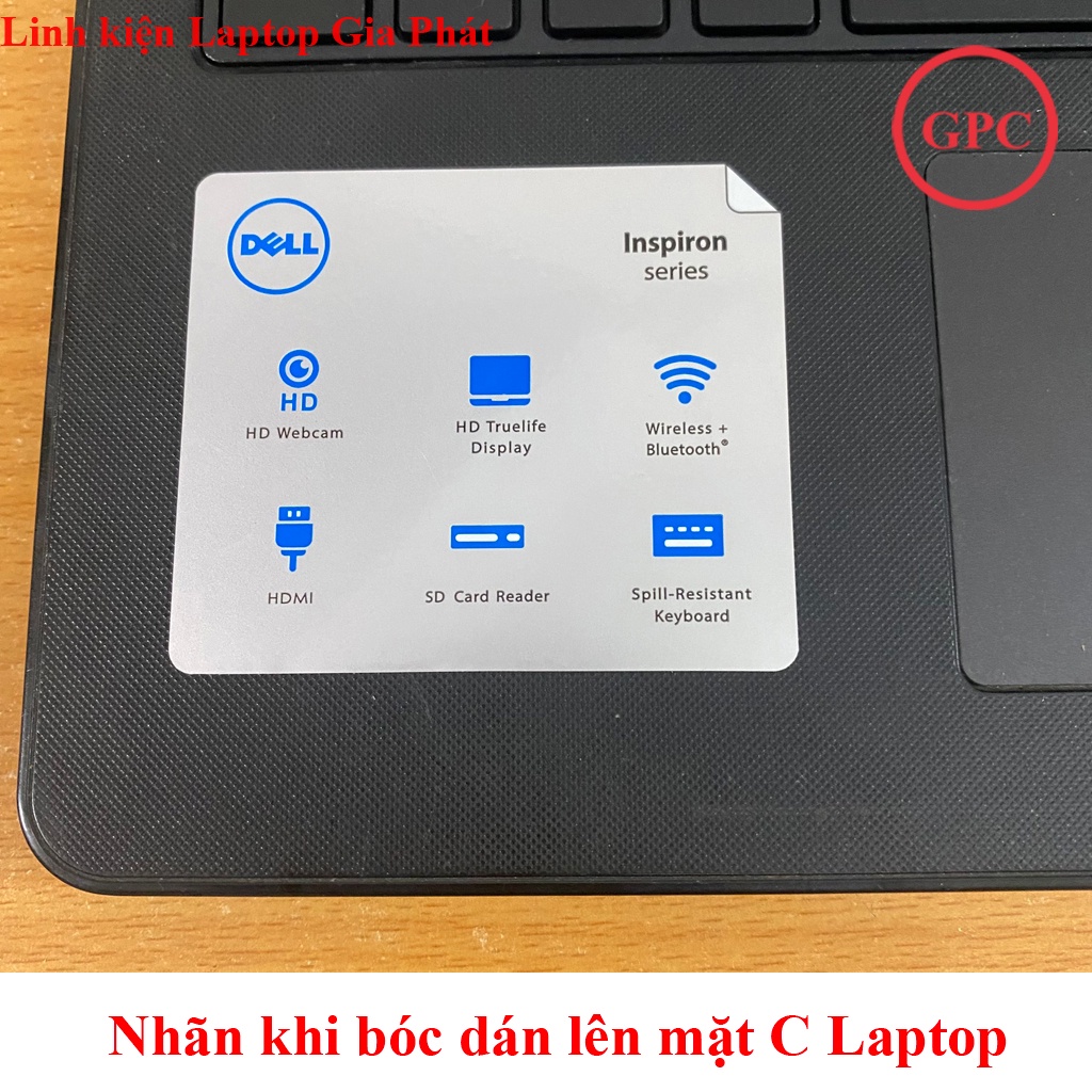 Nhãn Dán Dell Inspiron - màu Trắng