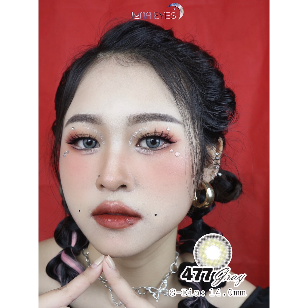 [Mã BMLT35 giảm đến 35K đơn 99K] Kính áp tròng LUNA EYES 477 GRAY - Lens size nhỏ