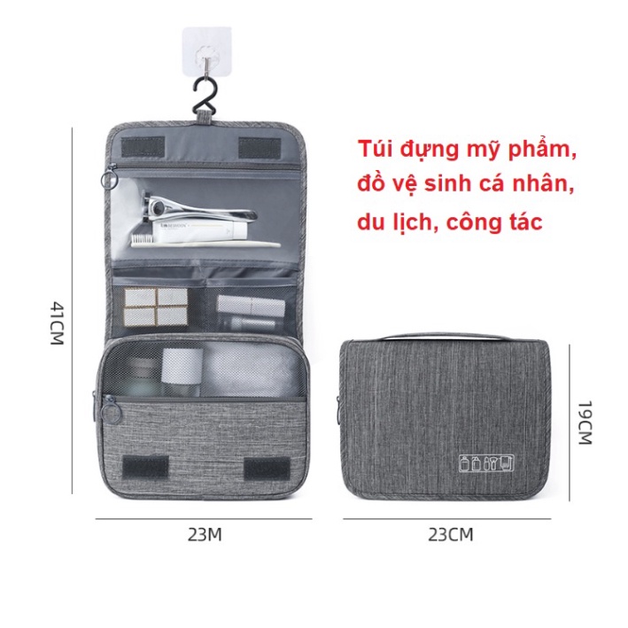 Túi đựng mỹ phẩm đồ du lịch đa năng, túi đựng đồ vệ sinh cá nhân có móc treo phong cách Hàn - Hàng mới về