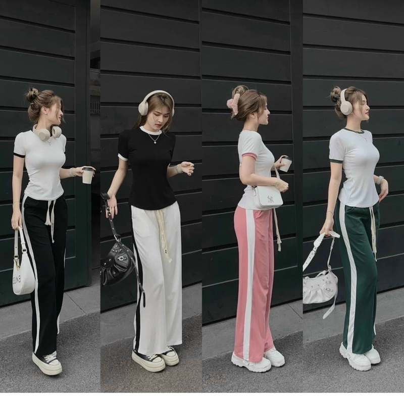 SET BỘ ÁO QUẦN DÀI ỐNG RỘNG THỂ THAO MPB Thiết kế phối viền, sọc trẻ trung năng động,Chất Thun Gân Dày Dặn Co Giãn Tốt.