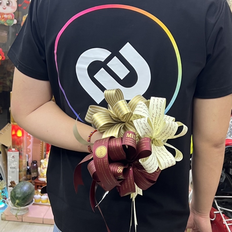 Ruy băng nơ lụa nhám style Châu Âu sang trọng gói bó hoa xếp sao giấy, nơ gói quà tinh tế Nguyễn Gia group Cao Đạt Q5