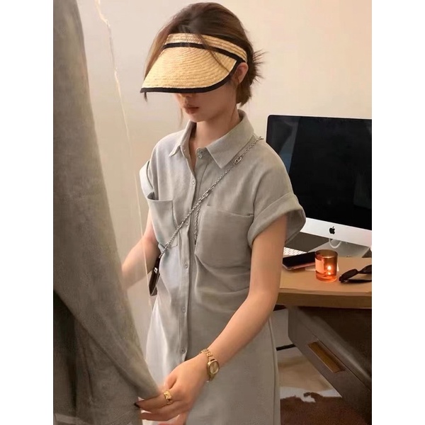 Đầm só mi nhún eo chất thun co giãn