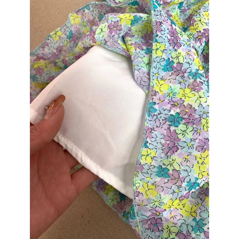 Váy dây hoa xanh cho bé gái VHM016