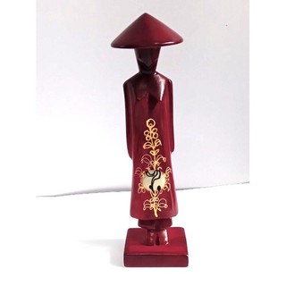 Tượng gỗ cô gái mặc áo dài miss việt nam 15 cm