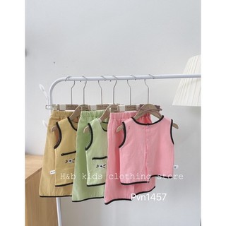 Set bộ viền ren nút lưng cho bé gái