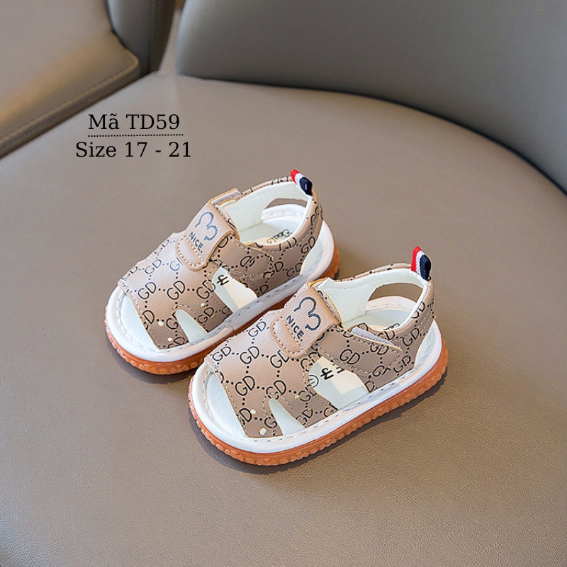 Giày sandal tập đi bé trai limibaby đế cao su mềm chống trơn trượt cho trẻ sơ sinh 0 1 2 tuổi  tiếng còi chíp chíp TD59