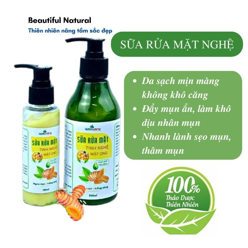 Sữa rửa mặt tinh nghệ mật ong nha đam, sửa rửa mặt sạch mụn, giúp da trắng sáng, thải độc tố