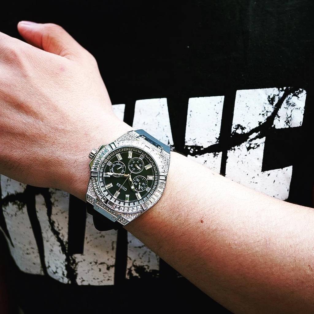 Đồng Hồ Nam Guess GW0208G1 Dây Silicone Đen 47mm