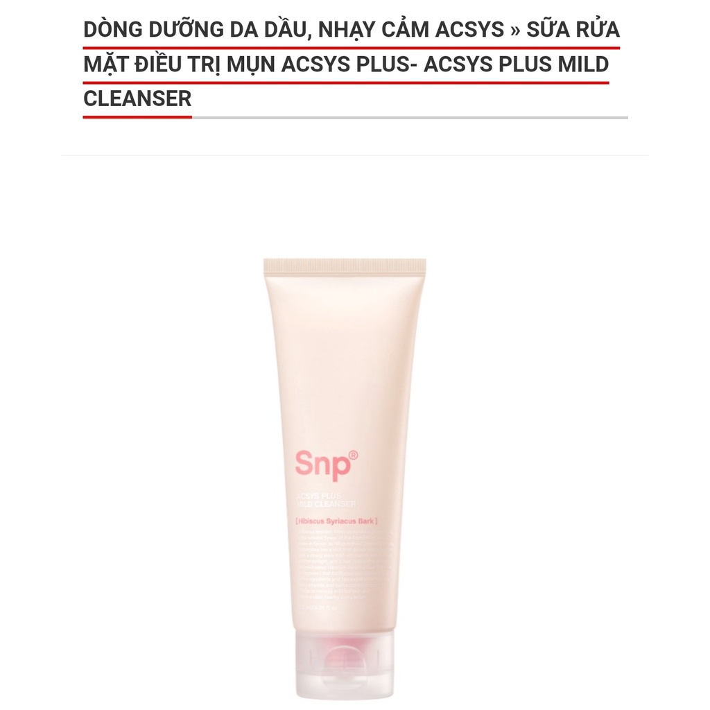 Sữa rửa mặt BHA cho da nhạy cảm, mụn SNP SALICYLIC ACID