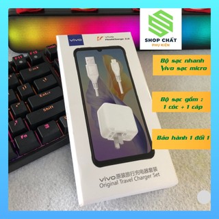 Bộ sạc nhanh vivo, bộ sạc điện thoại chân micro vivo gồm 1 cóc nhanh + 1 cáp sạc micro dây dài 1m phụ kiện shop chất