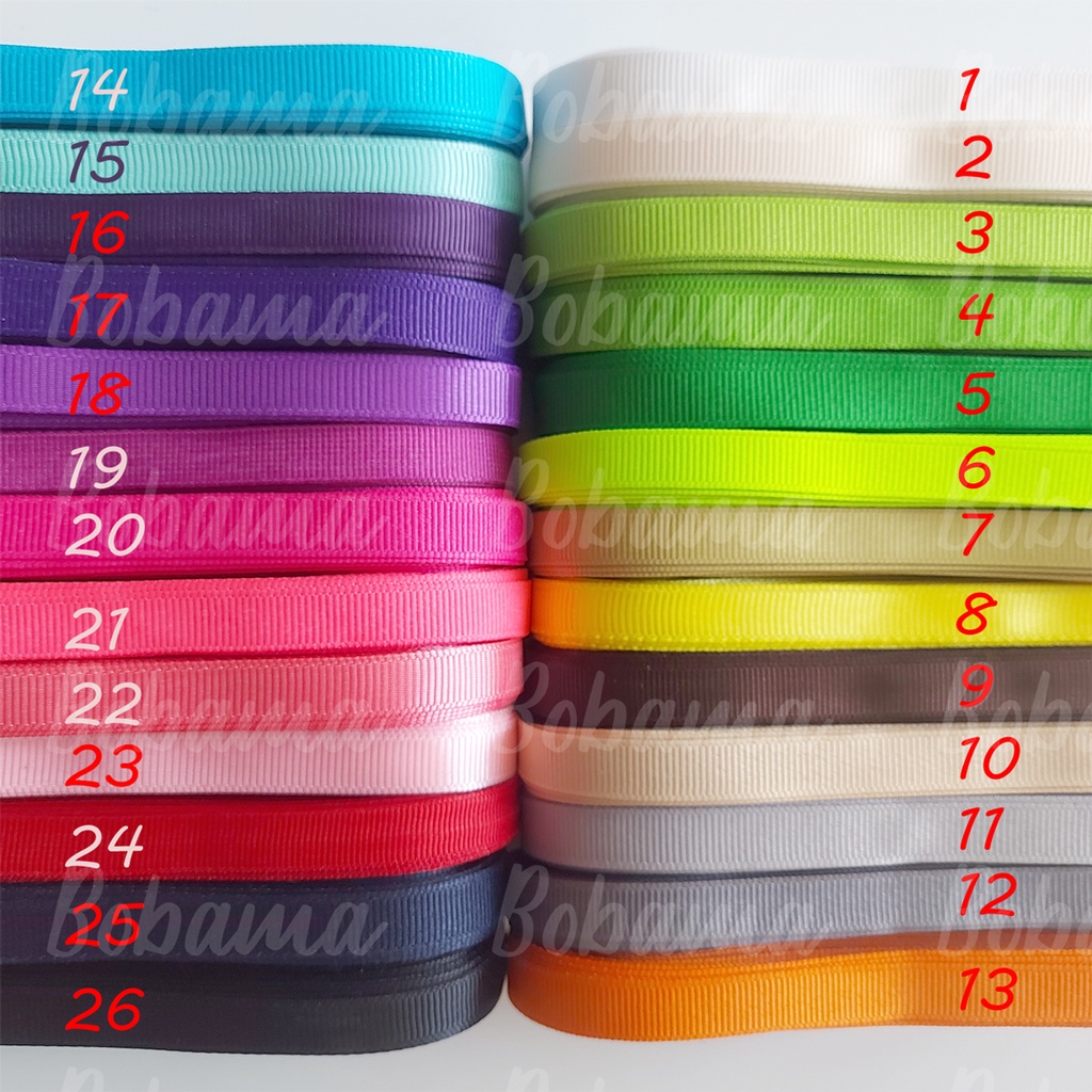 Bó 10m dây ruy-băng gân 1cm dùng trang trí handmade