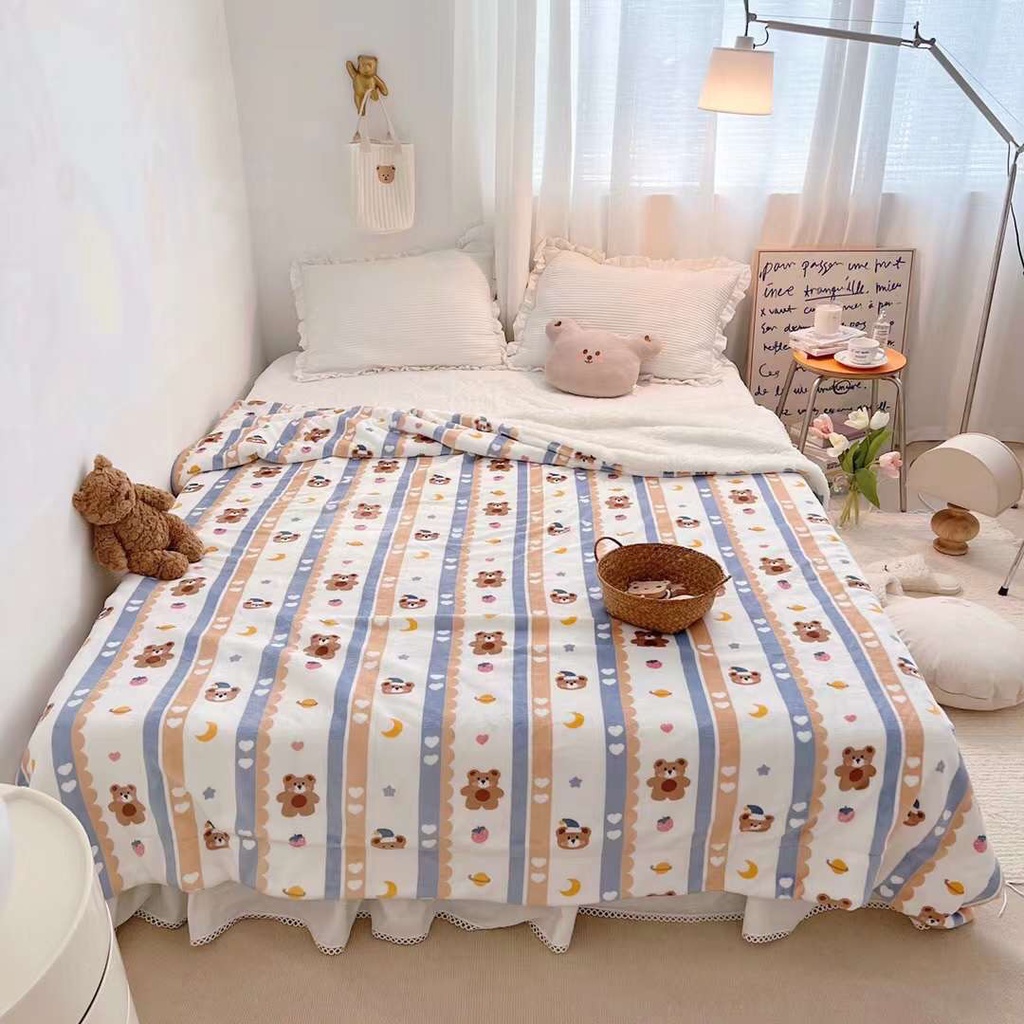 Chăn lông cừu tuyết sữa VIE HOme - Bedding kích thước 2mx2m3 êm mềm thấm hút nhiều mẫu 3D đẹp mắt