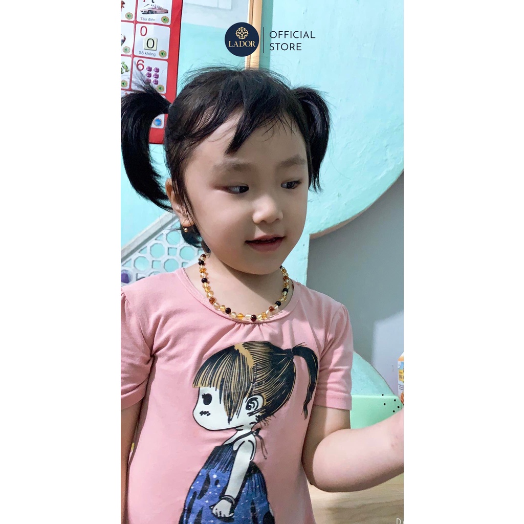 Vòng Amber mix 5 màu cổ điển tự nhiên cho bé - Trang sức Lador - LD00021