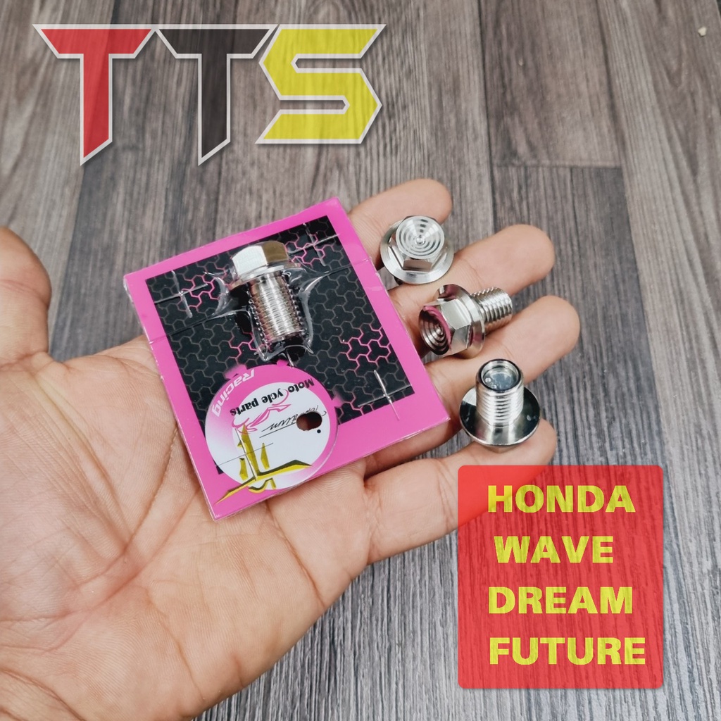 Ốc xả nhớt Salaya V2 inox 304 được thiết kế nam châm dành cho XE HONDA WAVE, DREAM, FUTURE