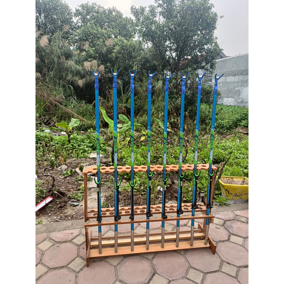 Gác cần và cán vợt câu đài carbon 2.1m, 2.4m, 2.7m, 3.0m siêu rẻ, màu xanh nước biển