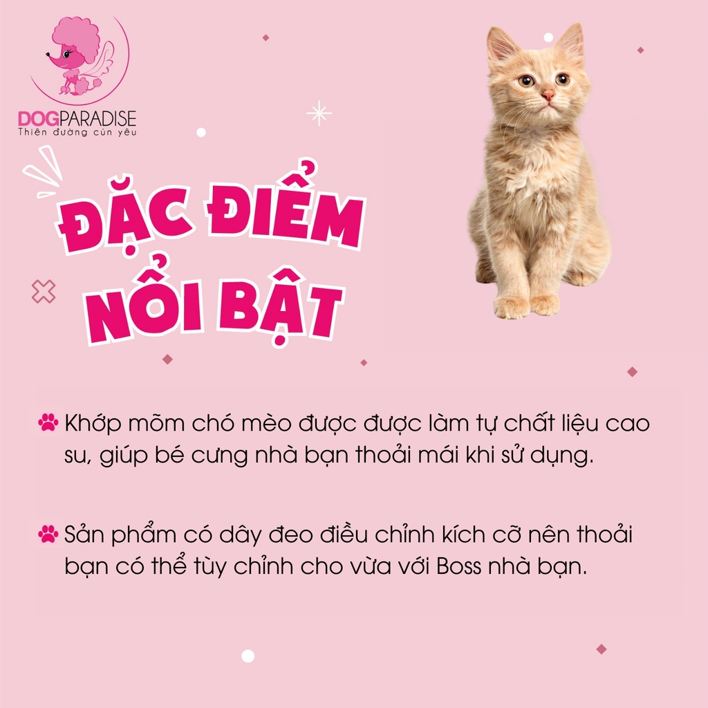 Khớp Mõm Chó Mèo Hình Mỏ Vịt Bảo Vệ Chó Mèo, Chất Liệu Cao Su Thoải Mái, Nhiều Size, Nhiều Màu