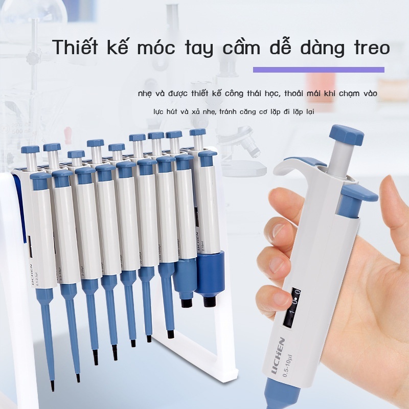 Công nghệ Lichen Bộ lấy mẫu kỹ thuật số liên tục bằng tay một kênh có thể điều chỉnh pipet siêu nhỏ