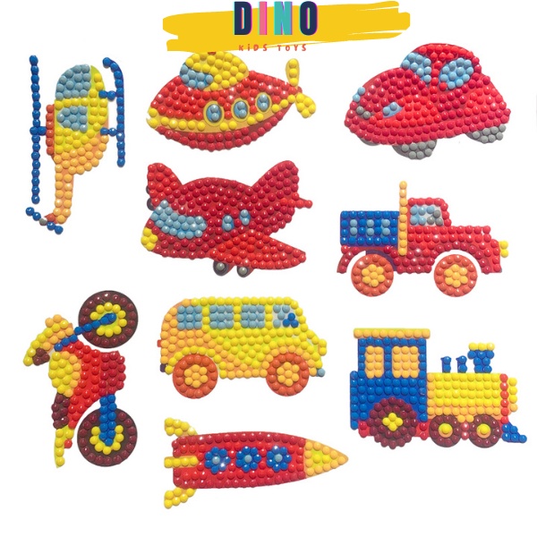 Tranh Đính Đá Cho Bé Trai - Siêu Nhân Rô Bốt Xe