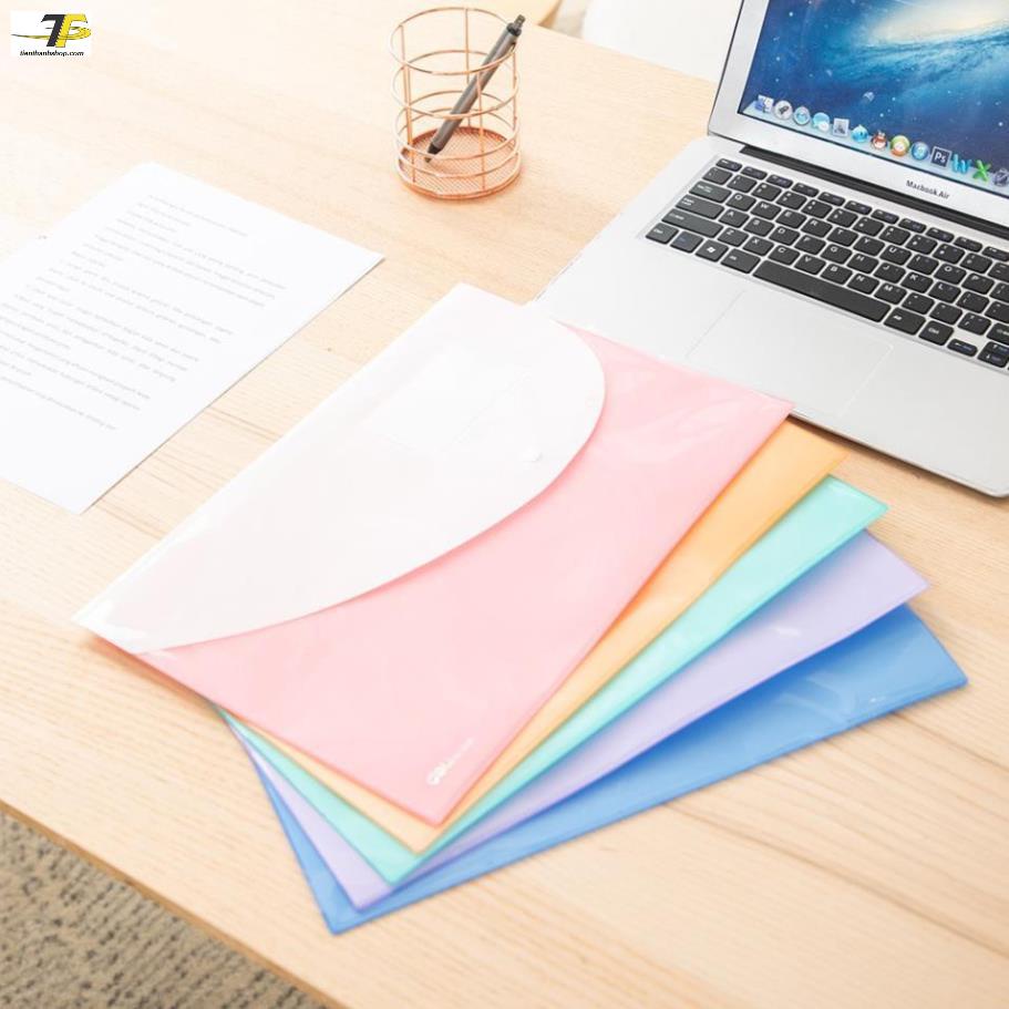 Túi hồ sơ A4 Deli, Đỏ/Cam/Xanh dương/Tím/Xanh lá cây - 1 chiếc - E5506