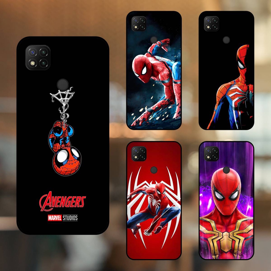 Ốp lưng điện thoại Xiaomi Redmi 9C viền đen Spider Man Người Nhện Marvel Avengers