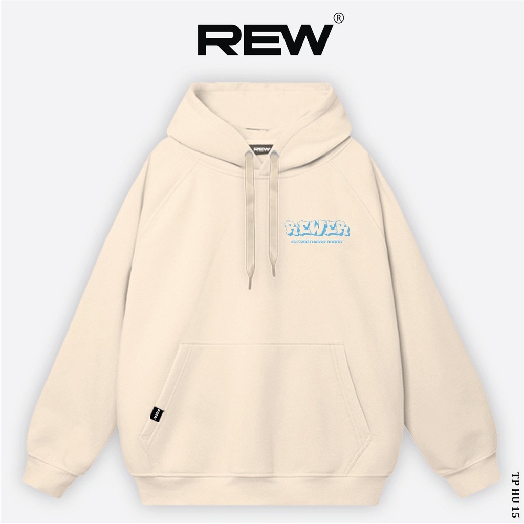 Áo Hoodie REW Unisex form rộng dành cho cả nam và nữ phong cách đường phố, mẫu REWER EST 2022 HD15