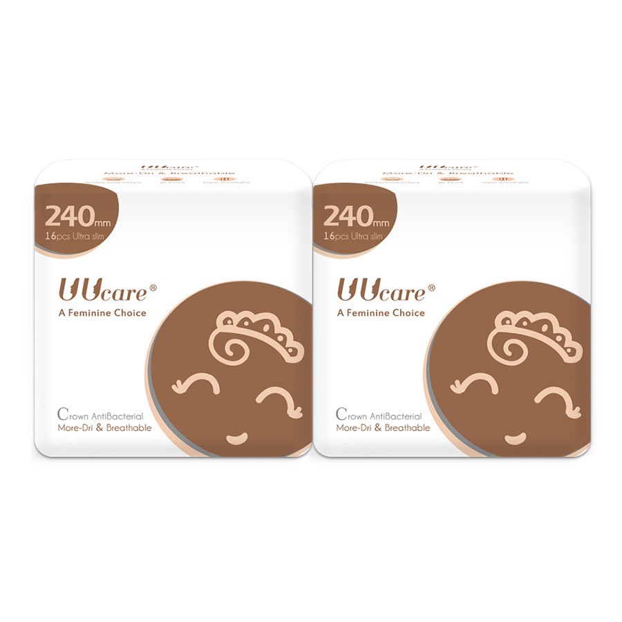 Băng vệ sinh UUcare Singapore Crown Antibacterial ban ngày 24cm 16 Miếng/gói