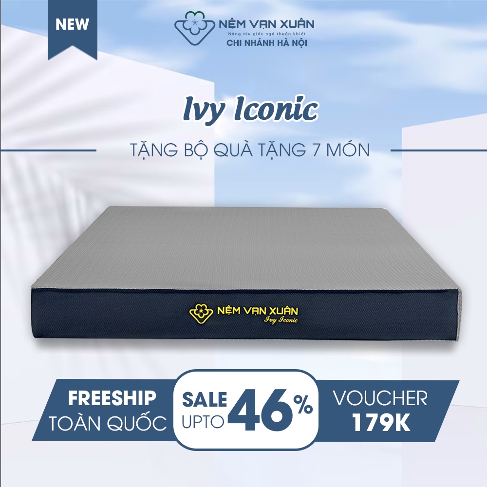 Nệm Foam Hoạt Tính Vạn Xuân Ivy Iconic Thoáng Mát Kháng Khuẩn Hỗ Trợ Tuần Hoàn Máu, Nâng Đỡ Cơ Thể Hoàn Hảo Chất Lượng
