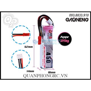 GNB / Tattu 450mAh 2S 80C 7.6V LiHV  XT30 / JST