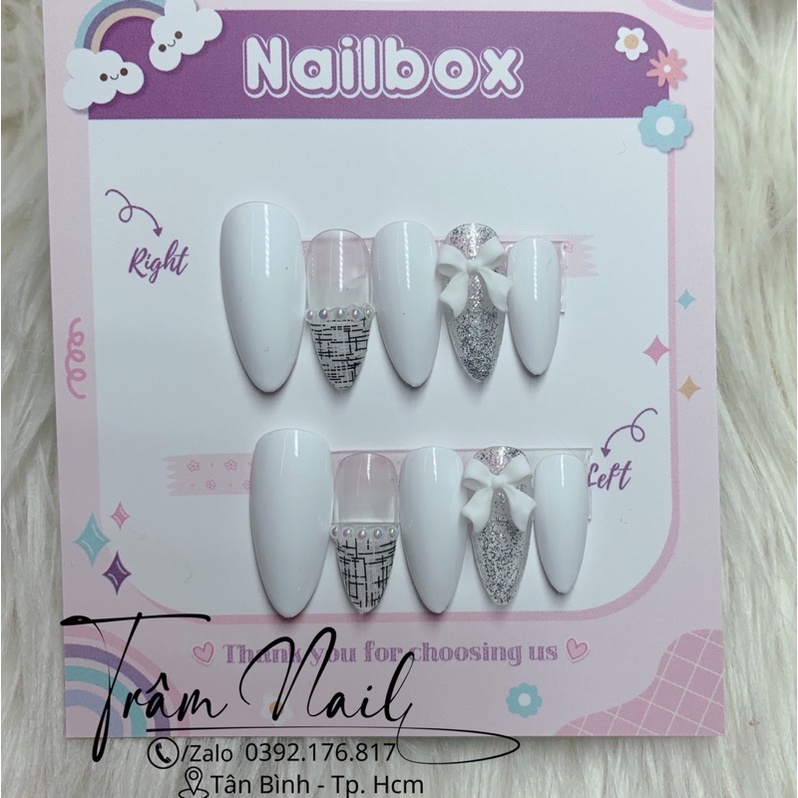 Nail Box thiết kế 35k lấy tương tác ạ ❤️ Kèm tăm, dũa, keo dán, keo chai, cồn