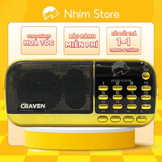 Loa Đài Craven nghe thẻ nhớ, USB, FM, Máy nghe nhạc mini Tắm Ngôn Ngữ Caraven CR 853/836s - Nhím Store